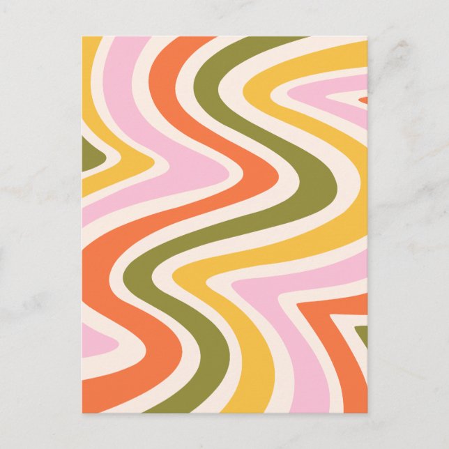Carte Postale Formes courbes de couleur rétro (Devant)