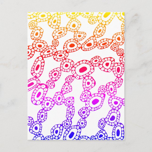Carte Postale Formes de blobs de cercle abstrait aléatoire multi (Devant)