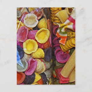 Carte Postale Formes de pâtes colorées italiennes (1)