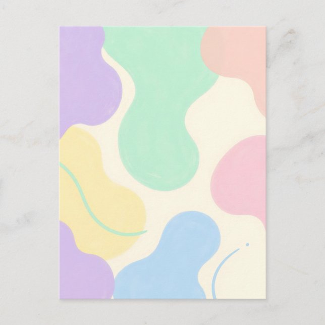 Carte Postale Formes organiques abstraites de blob pastel (Devant)