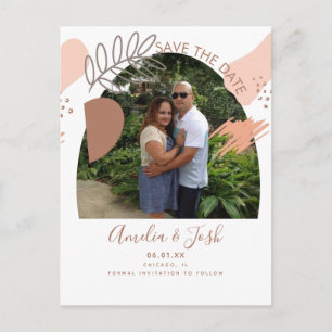 Carte Postale Formes organiques Arche Boho Enregistrer la date P