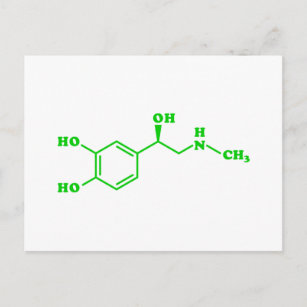 Carte Postale Formule chimique moléculaire d'adrénaline