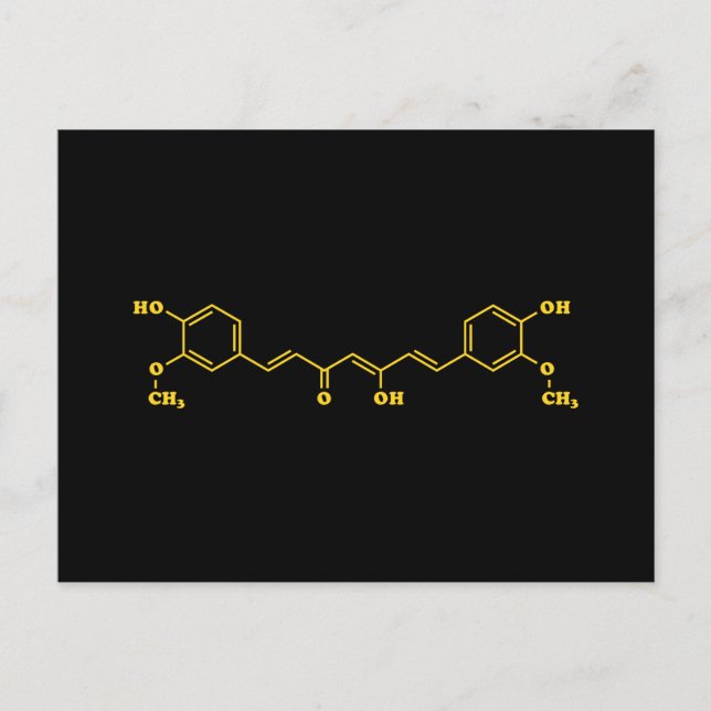 Carte Postale Formule chimique moléculaire de curcumin curcumin  (Devant)