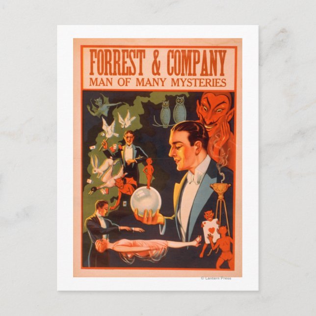Carte Postale Forrest & Company Man of Many Mysteries Magie (Devant)