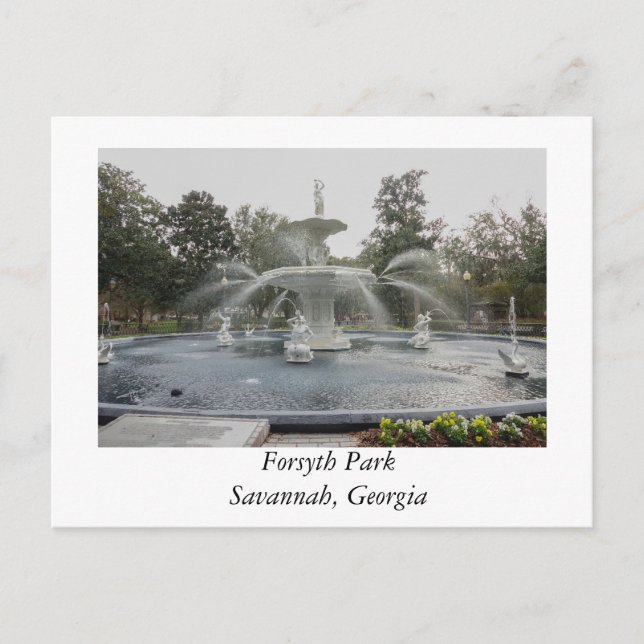 Carte Postale Forsyth Park Fontaine Savannah Géorgie (Devant)