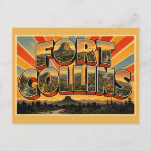 Carte Postale Fort Collins Colorado Montagne Rivière Passerelle