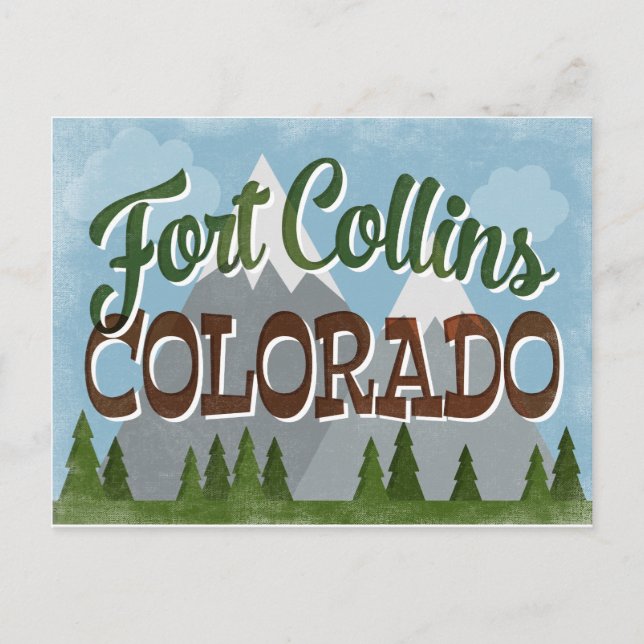 Carte Postale Fort Collins Colorado Snowy Mountains (Devant)