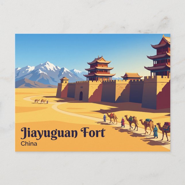 Carte Postale Fort de Jiayuguan Chine (Devant)