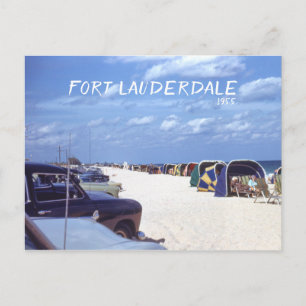 Carte Postale Fort Lauderdale Beach Cabanas Retro Image de voyag