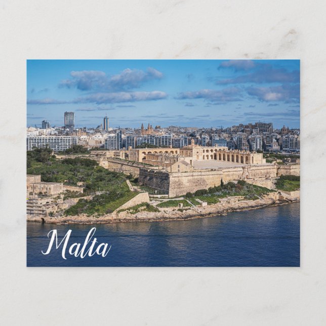 Carte Postale Fort Manoel et Sliema de La Valette, Malte (Devant)