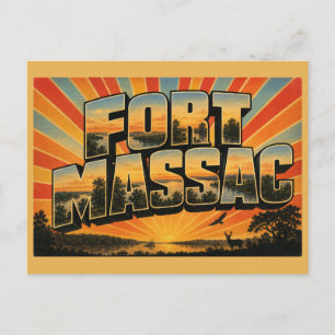 Carte Postale Fort Massac Falaises de la rivière Illinois Forêt