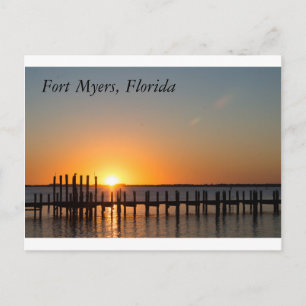 Carte Postale Fort Myers, Floride beau coucher de soleil orange
