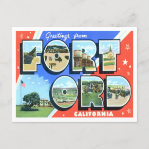 Carte postale Fort Ord, Californie Vintage Big Let