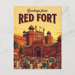 Carte Postale Fort Rouge Inde