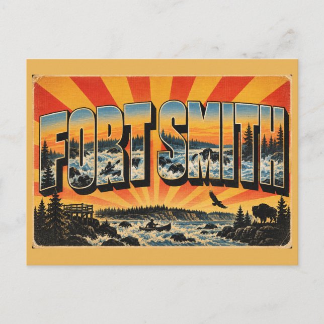 Carte Postale Fort Smith NT Rapides Forêt Boréale Art (Devant)