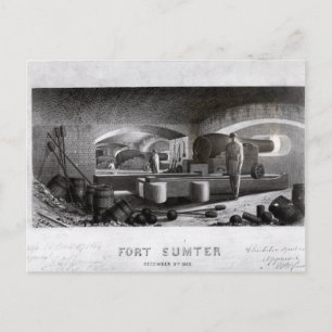 Carte Postale Fort Sumter, Vue intérieure de la batterie à trois