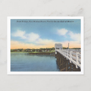 Carte Postale Fort Walton Beach, Floride pont-levis vintage