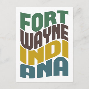 Carte Postale Fort Wayne Indiana Rétro Wave