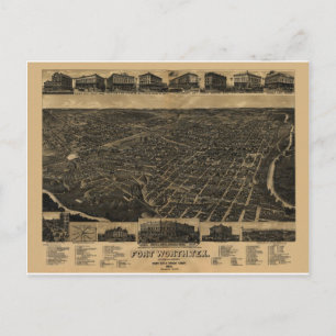 Carte Postale Fort Worth, Texas Birds Eye View 1886