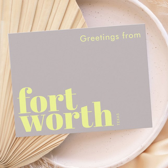Carte Postale Fort Worth Texas moderne rose rouge (Créateur téléchargé)