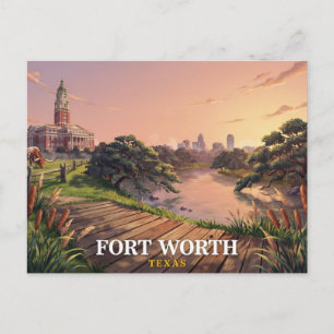 Carte Postale Fort Worth Texas Palais de Justice Longhorn Voyage