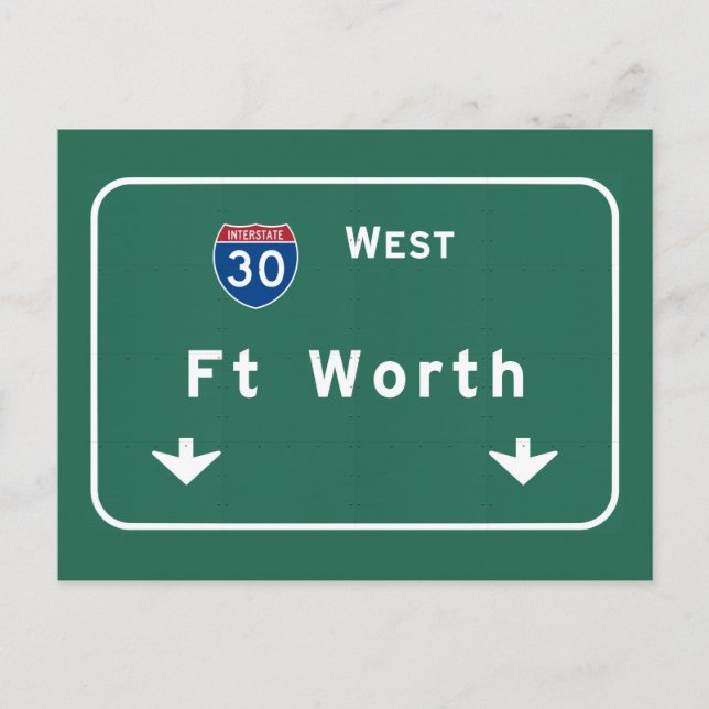 Carte Postale Fort Worth Texas tx Autoroute Interstate Freeway : (Devant)