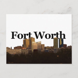 Carte Postale Fort Worth TX Skyline avec Fort Worth dans le ciel