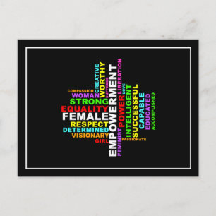 Carte Postale Forte femme Word Cloud