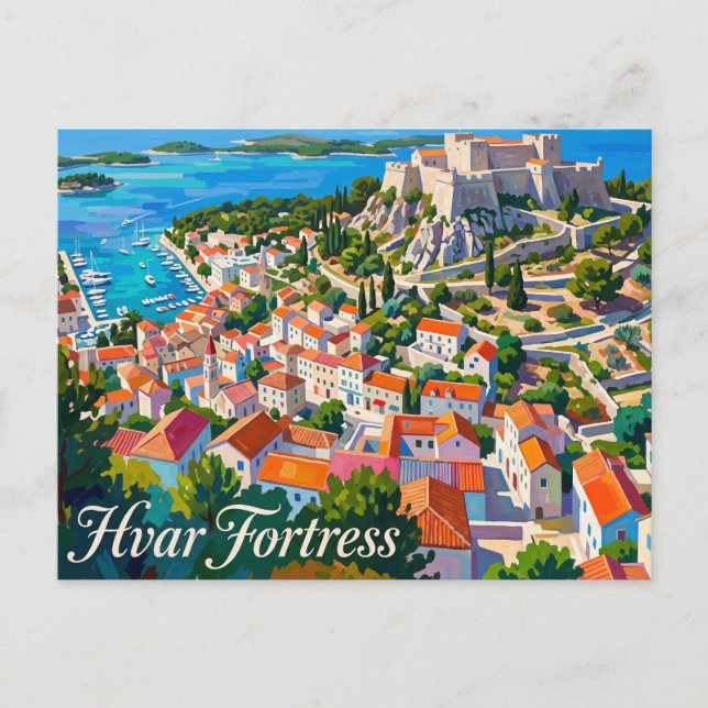 Carte Postale Forteresse de Hvar Croatie (Devant)
