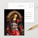 Carte Postale Fortitude | Botticelli<br><div class="desc">Fortitude (1470) de l'artiste de la Renaissance italienne Sandro Botticelli. Cette oeuvre originale est tempérée sur le panneau, d'un ensemble de sept tableaux représentant les Vertus, destinée à décorer la salle du Tribunal du Palazzo della Signoria à Florence. Utilisez les outils de conception pour ajouter du texte personnalisé ou personnaliser...</div>