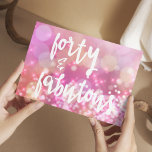 Carte Postale Forty & Fabulous - 40th Birthday Card<br><div class="desc">NewParkLane - Carte postale, avec une citation amusante "Forty & Fabulous" dans une typographie de script tendance, contre un arrière - plan brillant rose glamour. Carte parfaite ou ce anniversaire de jalon! Vous pouvez modifier la couleur de l'arrière - plan si vous le préférez. Vous voulez ce design sur un...</div>