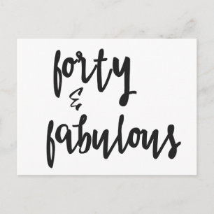 Carte Postale Forty & Fabulous - 40th Birthday Card