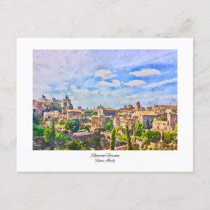 Carte Postale Forum Romain Rome, Italie Aquarelle Peinture