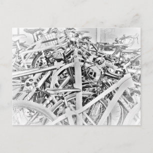 Carte Postale Fouillis de vélos Parking à vélos Râtelier à vélos