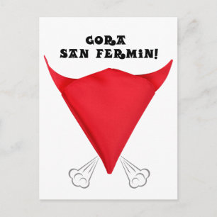 Carte Postale Foulard rouge de San Fermin plié en une tête de ta