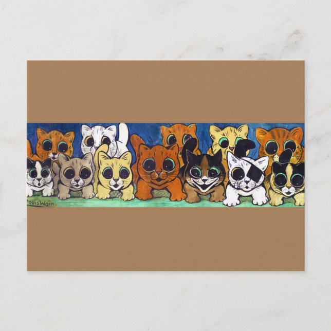 Carte Postale Foule de Chats, Louis Wain (Devant)