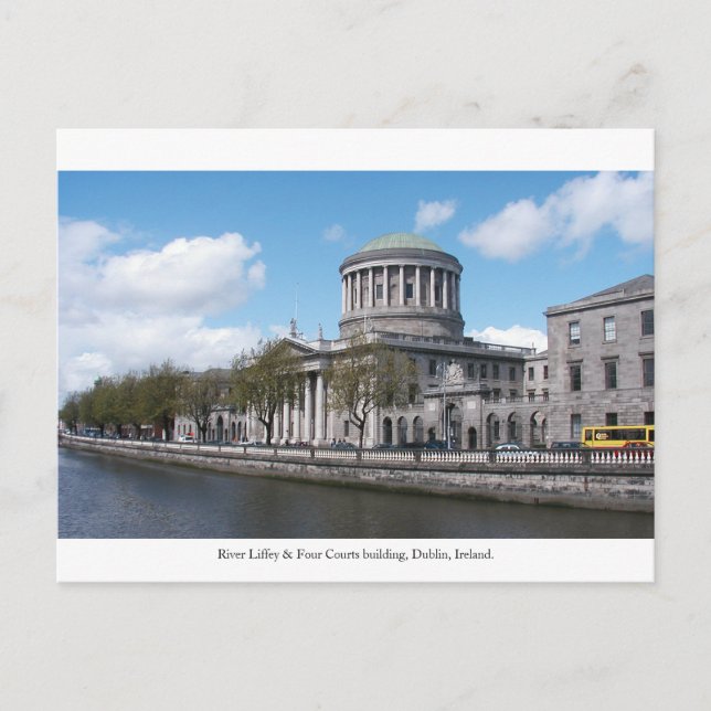 Carte Postale Four Courts, River Liffey, Dublin City Irlande (Devant)