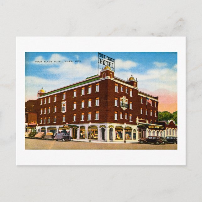 Carte Postale Four Flags Hotel, Niles, Michigan (Devant)