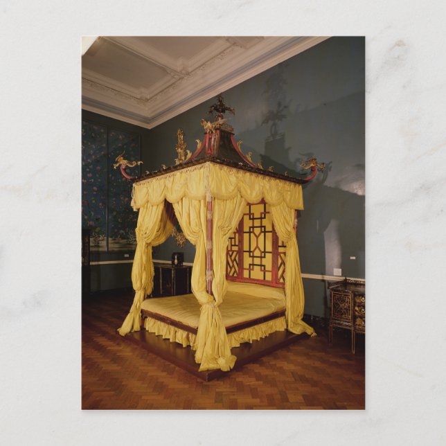 Carte Postale Four Poster Bed, style chinois, années 1750 (Devant)