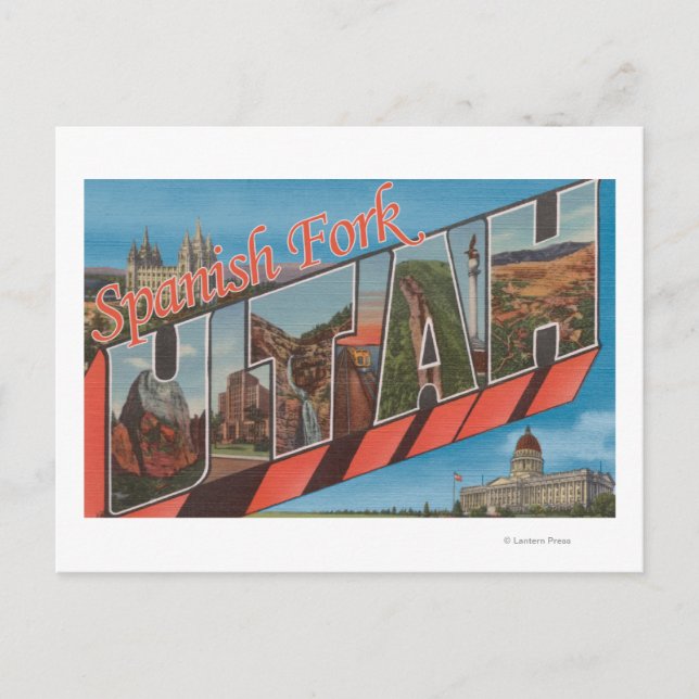 Carte Postale Fourche Espagnole, Utah - Scènes de grandes lettre (Devant)