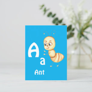 Carte Postale Fourmi personnaliser ABC : Lettre A - Ajoutez votr