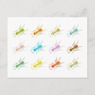 Carte Postale Fourmis à motifs