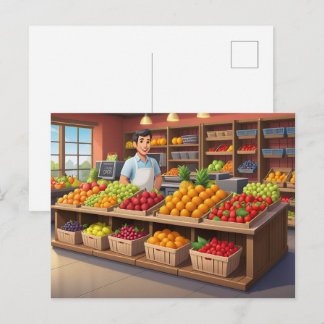 Carte Postale Fournisseurs de fruits frais amusants à toutes fin