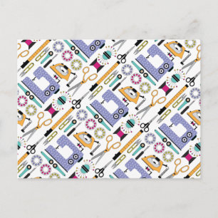 Carte Postale Fournitures et outils de couture modernes Motif