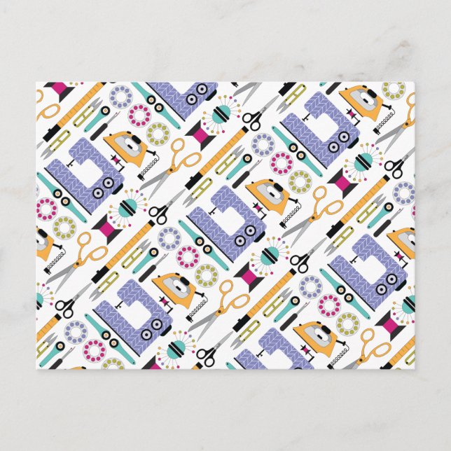 Carte Postale Fournitures et outils de couture modernes Motif (Devant)