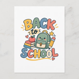 Carte Postale Fournitures Scolaires Mignonnes Kawaii de Rentree