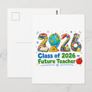 Carte Postale Fournitures scolaires pour futur enseignant de la
