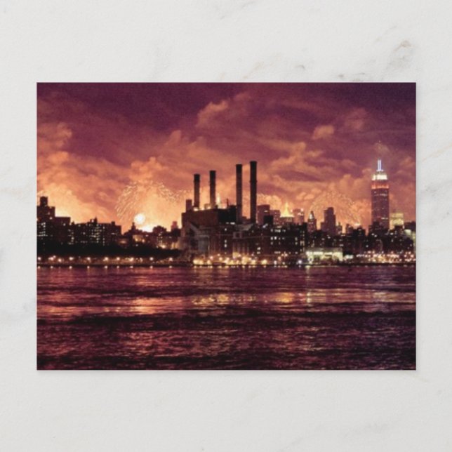 Carte Postale Fourth of July Fireworks behind Manhattan (Devant)