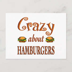 Carte Postale Fous à propos des hamburgers