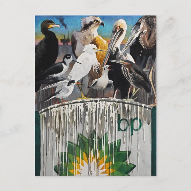 Carte Postale Fowl Language Oil Disaster Art (Devant)